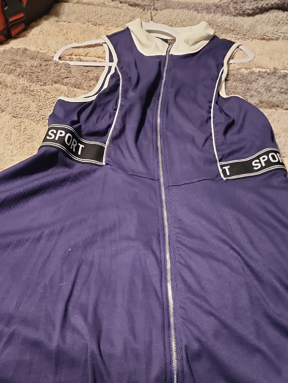 Zip-Front Black Sport Dress with Contrast Trim
